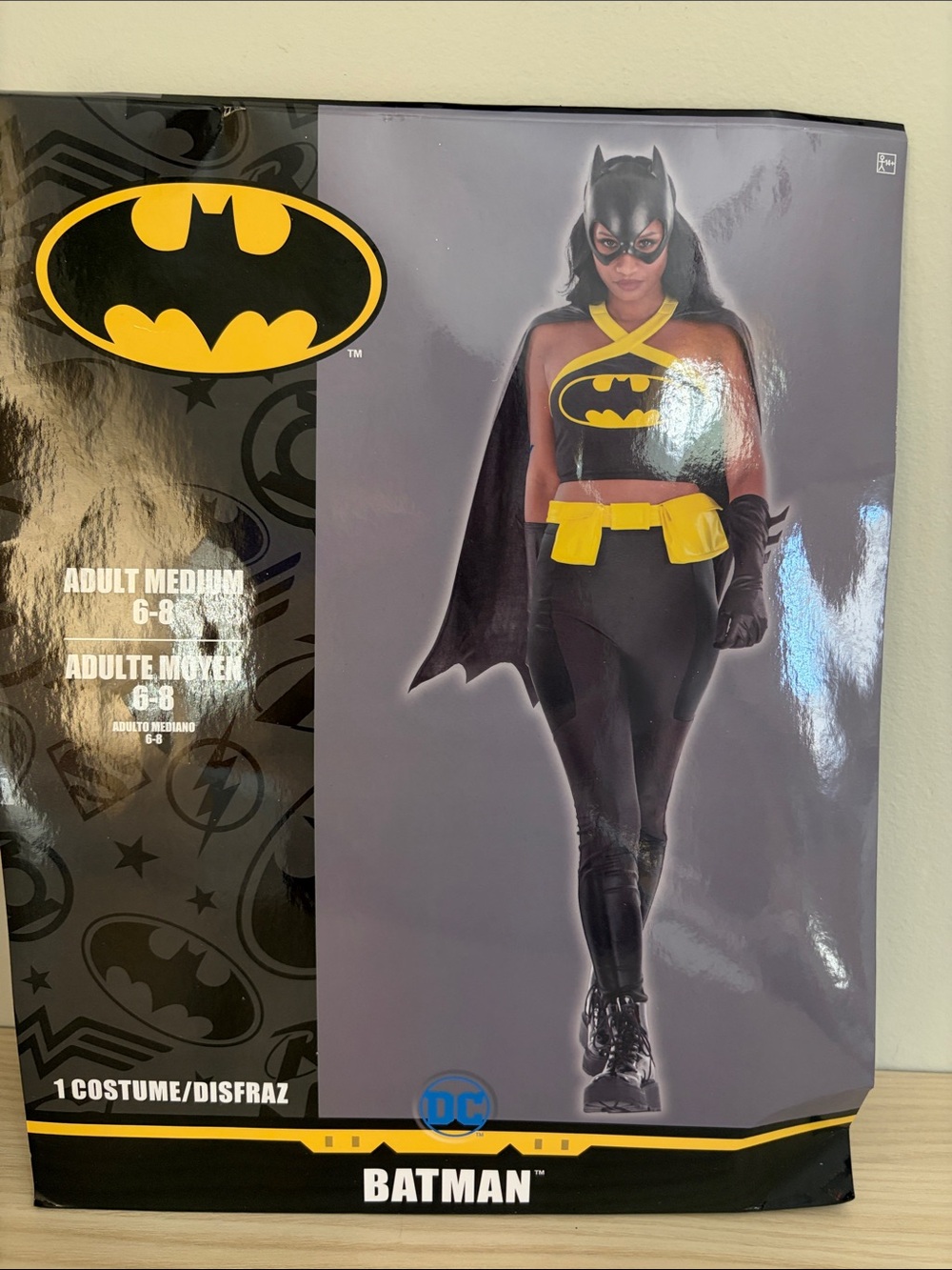 DC Adult Women’s Black and Yellow Batman Superhero Costume size M